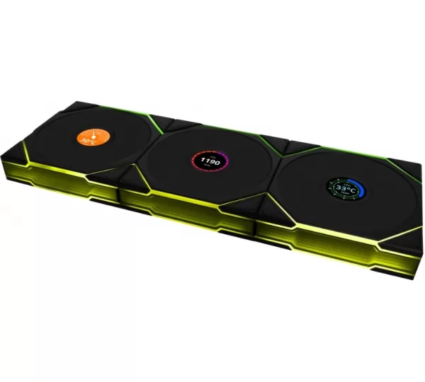 Вентилятор 120 Lian Li UNI FAN TL WIRELESS LCD 120 Black 3-pack (G99.12TLLCD1W3B.R0)